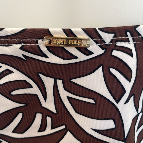 ANNE COLE SIGNATURE COLLECTION ONE PIECE SWIMSUIT BROWN AND WHITE SIZE 14 - Picture 9 of 15